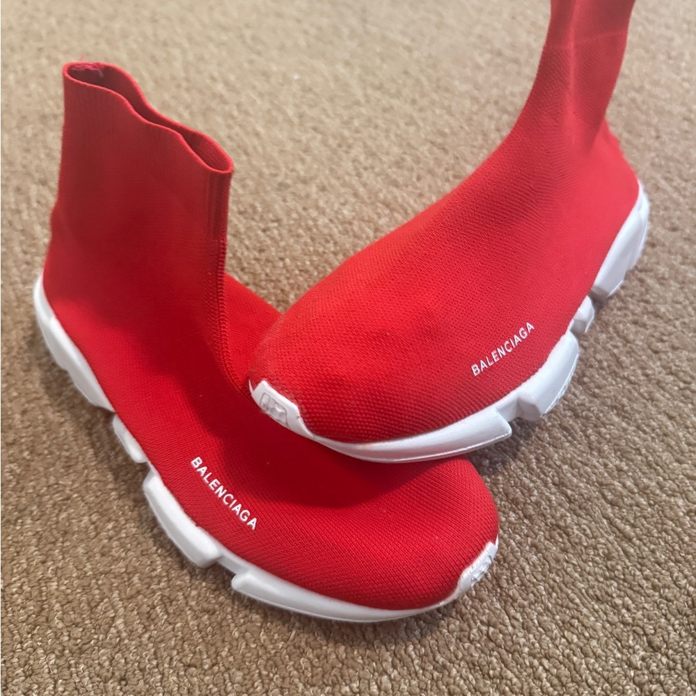 Balenciaga Red Sock Sneakers - Picture 2 of 3